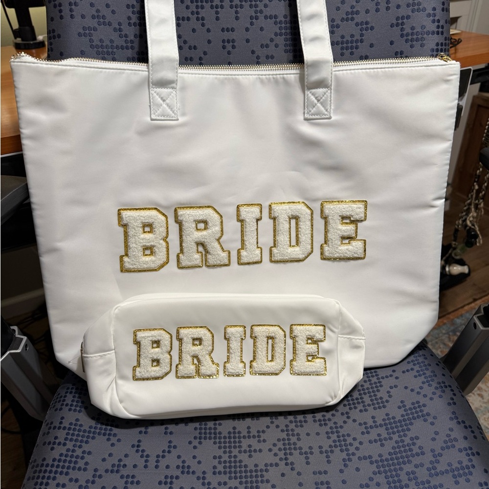 White Bride Tote Bag Set